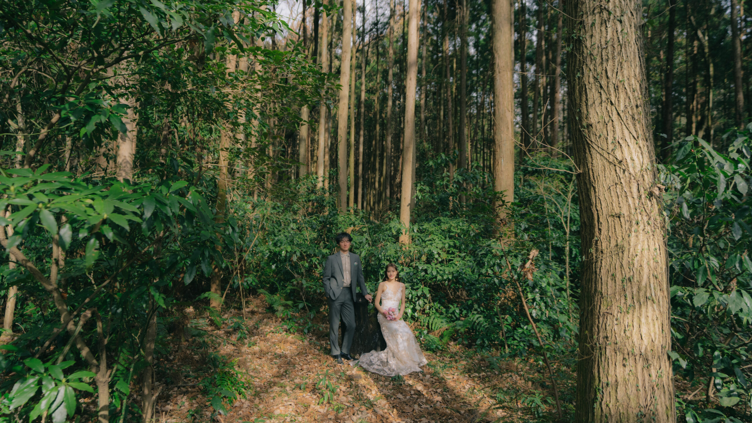 冬でも緑の中でウェディング前撮りを。1〜3月は栃木県「アルプスの森」で叶えるロケーション撮影